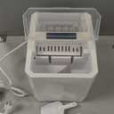 DUMOS Portable Ice Maker for Countertop, 26.5lbs/Day, Fast Ice Making in 6 Mins, 9 Bullet Ice Cubes, 2 Ice Sizes, Self-Cleaning Quiet Compact Ice Machine for Home, Kitchen, White