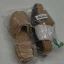 Coutgo Womens Platform Sandals Raffia Espadrilles Slip on Open Toe Cute Boho Summer Beach Slide Sandals Size 7.5
