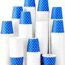 [300 Pack] 3 oz Paper Cups, Blue Mouthwash Cups, Disposable Bathroom Cups, Cold Beverage Drinking Cup for Water Coolers, Party, Home and Office