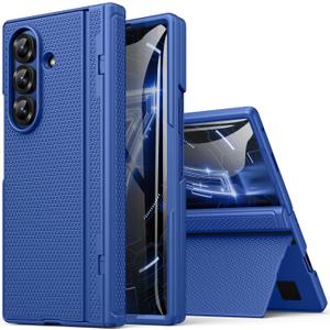 for Samsung Galaxy Z Fold 7 Case with Stand, Front Screen Protector, Hinge Protection, Slim & Rugged, Full Body Hard Cover, Daily Drop Protective Case for Samsung Z Fold 7 5g 2025, Royal Blue