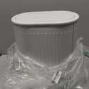 KSSKSS 1.8 Gallons Small White Bathroom Trash Can with Lid, Slim Bathroom Garbage Bin, Removable Liner Bucket, Dog Proof Trash Can with PopUp Lid for Bedroom,Toilet