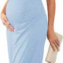 AISWI Maternity Nursing Dress (Blue, S)