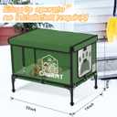 Outdoor Cat House, Waterproof Heated Elevated Cat House for Outside with a Heating Pad, Protect Stray Animal from Rain Snow Hailstone Easy Assembly (Green, Large-21.65 * 13.77 * 18.7)