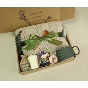 Get Well Soon Gift Basket- Relaxation, Birthday,Self Care Package, After Surgery Recovery, Sympathy Gift for Loss of Loved One, Thinking of You Set, Grief/Miscarriage for Women(Dark Green)