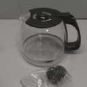 12-Cup Glass Coffee Carafes Replacement Pot 49902 Compatible with Hamilton Beach FlexBrew 12 Cup Coffee Carafe Maker 49904, 49915, 49905, 1 Pcs Carafe+3 Buckles