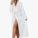 Womens Robes Plush Fleece Hooded Bathrobe Thick Nightgown with Pockets Fluffy Sleepwear
XL
