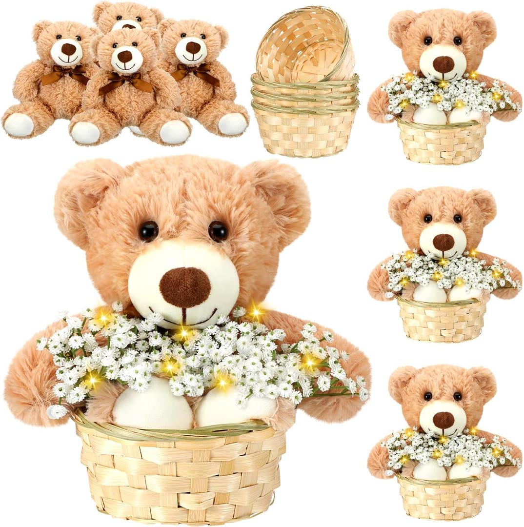 Amyhill 4 Sets Bear Baby Shower Centerpieces Baby Shower Table Decorations with Bears Wooden Crates Bamboo Baskets Artificial Flowers for Birthday Wedding Gender Reveal Party(Cute) Amyhill 4 Sets Bear Baby Shower Centerpieces Baby Shower Table Decorations with Bears Wooden Crates Bamboo Baskets Artificial Flowers for Birthday Wedding Gender Reveal Party(Cute)