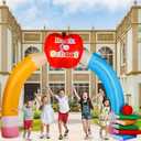 Sosation 8 ft Back to School Inflatables Arch First Day of School Blow up Archway Colorful Book Pencil Inflatable Arch with Build in LED Lights for Back to School Party Indoor Outdoor Decorations