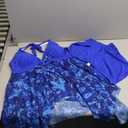 Womens Tankini Swimdress Plus Size V Neck Halter Two Piece Bathing Suit Bowknot Mesh Flowy Tankini Top with Bottom, Size: 3XL