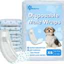 Disposable Male Dog Diapers, XS-26 Count SuperAbsorbent Male Wraps, Soft Cotton, Stereoscopic Edge Fit for Incontinence Dog Nappies, Potty Training, Travel, and Post-Surgical Care