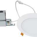 HALO HLBPH 6 inch Canless Recessed Downlight w/Remote Driver/Junction Box Integrated LED Kit Selectable 2700K, 3000K, 3500K, 4000K, 5000K CCT New Construction 6 inch White