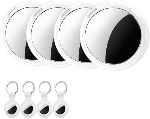 Tracker Tags-4 Pack [Apple MFi Certified] Air Pair with Apple Find My(iOS Only) Smart Bluetooth Tracking Tags Key Finder Item Locator Waterproof Worldwide Tracker for Pets Wallet Backpack Dogs Luggage