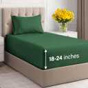 Extra Deep Pocket Twin Sheets - 3 Piece Breathable & Cooling Bed Sheets - Hotel Luxury Bed Sheet Set - Soft, Wrinkle Free & Comfy - Easily Fits Extra Deep Mattresses - Deep Pocket Emerald Green Sheets (31 - Emerald Green)