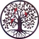 CHINDEUISYUT 18 Inches Tree of Life Wall Art Metal, Large Metal Tree of Life Wall Decor Wall Hanging for Living Room Bedroom Garden Porch Patio Office Home Decor, 18in x 18in x 0.88 in