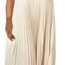 GORGLITTER Women's Pleated Church Maxi Dresses Summer Casual Short Sleeve Crew Neck Flowy Loose Long Sundresses 2025 (Medium, Apricot)