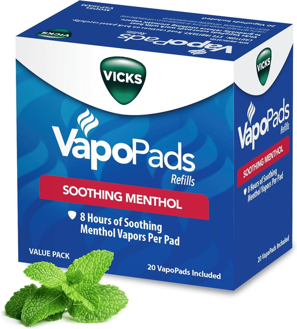 Vicks VapoPads Original Menthol Scent - Vapor Pads Refill for Vicks Humidifiers and Steam Inhalers, Scent Pads for Congestion and Cough Relief, FSA/HSA Eligible, 20-Pack, Box Color May Vary