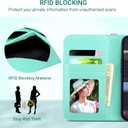 ULAK Compatible with iPhone 17 Pro Wallet Case, Women PU Leather Shockproof Protective Folio Flip Cover with [RFID Blocking] Card Holder Kickstand for 17pro 6.3 inch 2025, Mint