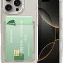 Petocase for iPhone 16 Pro Wallet Case Card Holder Slot Slim Fit Flexible TPU Gel Rubber Soft Skin Silicone Protective Phone Case Cover for Apple iPhone 16 Pro 6.3 inch Crystal Clear