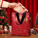 STYPOP 16 Pack 10" Christmas Gift Bags Medium Size with Tissue Paper, Reusable Non-Woven Christmas Tote Bags with Handles, Perfect for Holiday Gift Wrap/Party Favor Supplies, 10.2"  8.3"  4"