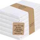 Urban Villa Kitchen Towels 100% Cotton Dish Towels for Kitchen(Set of 6) 20x30 Dish Cloths Highly Absorbent Kitchen Linen Set with Hanging Loop Perfect for Drying Dishes Cleaning Hand Towels  White