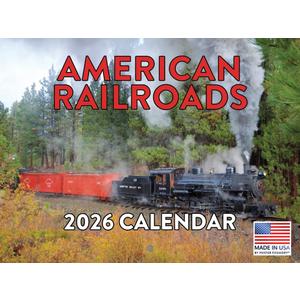 Steam Train Calendar 2026 American Railroad Monthly Wall Calender 12 Month | American Made In The USA