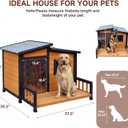 RUNSHED Insulated Outdoor Dog House for Small and Medium-Sized Dogs, Weatherproof Wooden Shelter with Elevated Floor & Ventilation, Easy Assembly (39.3 L x 37.5 W x 30 H)