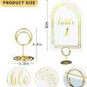 Wedding Table Numbers 1-40, 40 White Gold Cards with 40 Gold TableNumber Holders for Wedding Reception(Card and Holder)