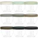 Youngever 18 Pack 1 Cup Small Food Containers with Lids, 8 Ounce Food Storage Containers, Condiment, and Sauce Containers with Lids Labels (Urban Colors)