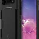 PATCHWORKS Galaxy S10 Case [Level Wallet Series] Rugged Hybrid Shockproof Dual Layer TPU + PC Case [Military Grade Drop Test Certified] [Wireless Charging Compatible], Black