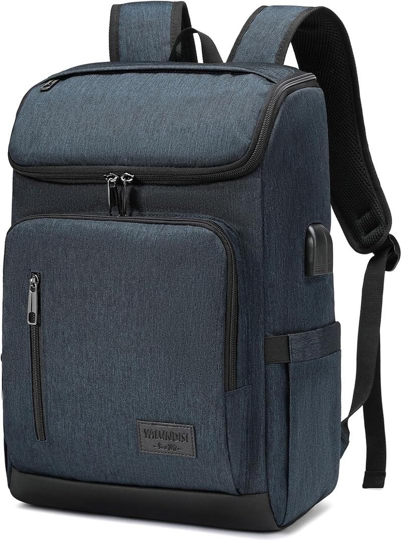 YALUNDISI Laptop Backpacks Travel Backpack Carry On Backpack Casual Daypack with USB Charging Port for Men Women Blue