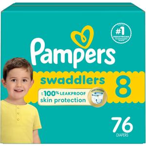 Pampers Baby Diapers - Swaddlers - Size 8, 76 Count, Ultra Absorbent Disposable Infant Diaper