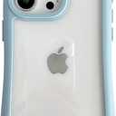 FLIRACON Cute Cat Ears Clear Phone Case Compatible with iPhone Case (Blue,for iPhone 12)