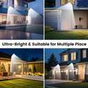 2 Pack 16" Large Solar Street Lights Outdoor Waterproof - Solar Powered Security Parking Lot Light Dusk to Dawn 60000LM,Motion Sensor Commercial LED Solar Flood Lights Remote Control for Outside Yard