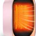Space Heater, Portable Heater for Indoor Use, Small Electric Heaters with Overheat & Tip-Over Protection, Mini Desk Heaters for Office Bedroom Bathroom, Compact & Efficient Heating, Pink