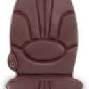 Homedics Portable Back Massage Cushion, Heated Vibrating Pad, Multi-Speed, Soft Fabric, Lumbar & Shoulder Kneading, Beige