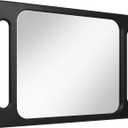Drop-Proof Hand Mirror with Double Handle, Large Rectangular Hand held Mirror -(16"x10") Largehand Mirrors with Handle for Salons and Beauty Salons, Light Hair(Black)