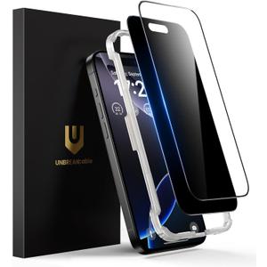 UNBREAKcable 2PCS Screen Protector for iPhone 16 Pro - 1 Privacy Tempered Glass+1 Clear Glass Double Shatterproof [Installation Frame] [9H Hardness] [Case Friendly] Anti-Scratch for iPhone 6.3 inch