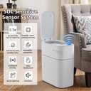 JUDRDO 3.5 Gallon Slim Automatic Trash Can for Bathroom,Touchless Diaper Trash Can with Trash Bag Auto-adsorption Technology,Motion Sensor Diaper Garbage Bins for Bedroom Office Kitchen Toilet