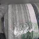 KAKIJUMN 5 Piece Bed in a Bag Stripe Comforter Set Twin Size, White Grey Green Patchwork Striped Comforter and Sheet Set, All Season Soft Microfiber Complete Bedding Sets(Dark Green,Twin)