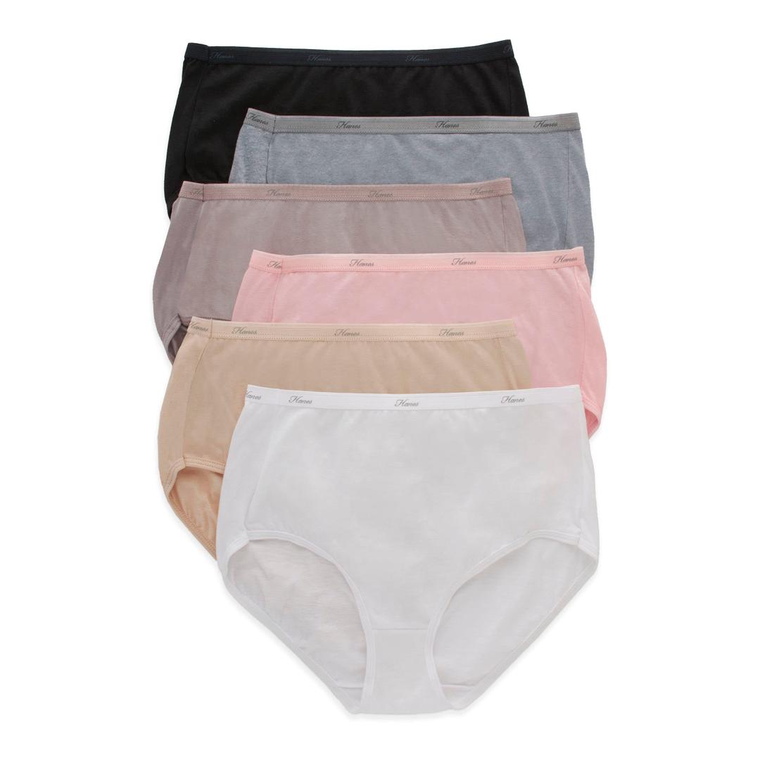 Hanes women's Hi-Cut Panties Pack, Lightweight Cotton Hi-Cuts, 6-Pack (6,M)
