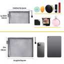 6 Pack Mesh Cosmetic Bags, Nylon Makeup Pouches with Zipper for Home Office Purse Diaper Bag (Grey)