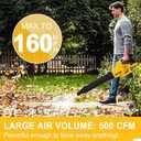 500-CFM 160-MPH Cordless Leaf Blower for Dewalt Battery, Brushless Motor Electric Leaf Blower Cordless with Six Speed Modes, Button Lock and Two Nozzles(Tool Only) 6