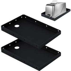 2 Pack Printer Tray & Shelf for Pos KDS Kitchen Thermal Printers, Alloy Steel, 10.24 x 6.7 Inch with 4 Mounting Holes Each Side, Wall Mounted Printer Shelf for Restaurant Receipt & Order Printer