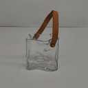 Glass Purse Vase for Flowers Clear Vases for Centerpieces Glass Bag Vase with Leather Handle Small Bag Vases for Decor Decorative Fish Bowl for Home Wedding Decor