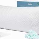 Shredded Memory Foam Full Body Pillow  Side Sleeper  Huggable Long Pillow for Body Relief  with Ultra Soft Cooling Cover, 20 x 54 inches (White)