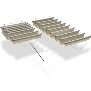 ECOOPTS 3'x16' Retractable Waterproof Wave Sun Shade Canopy Pergola Cover Shade Sail Awning for Outdoor Patio Porch Garden Deck Backyard (Beige), 3'x16' Standard Size