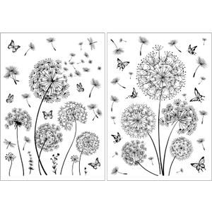 Joeyan Dandelion Rub on Transfers for Crafts and Furniture,Transfer Decals Stickers with Black Butterfly,2 Sheets Large DIY Craft for Fabric Wood Ceramic Glass Plastic,Furniture Decals for Home Office,11.02 x 15.75 x 0.39 inches
