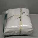 MooMee Bedding Duvet Cover Set 100% Washed Cotton Linen Like Textured Breathable Durable Soft Comfy (Solid Bright White, Super King Plus 120"x120")