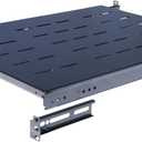 Raising Electronics Fixed Rack Server Shelf 1U 19 Inch Shelves 4 Post Rack Mount Adjustable Deep for Server Network Rack (21.5-28Inch Depth)