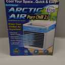 Arctic Air Pure Chill 2.0 Evaporative Air Cooler by Ontel  Powerful, Quiet, Lightweight and Portable Space Cooler with HydroChill Technology For Bedroom, Office, Living Room & More,Blue